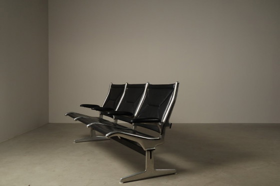 Banco Tandem Sling de Charles y Ray Eames, 1962 – Herman Miller, Sofás de 3 plazas, Skai, Vintage (photo 12 of 15)