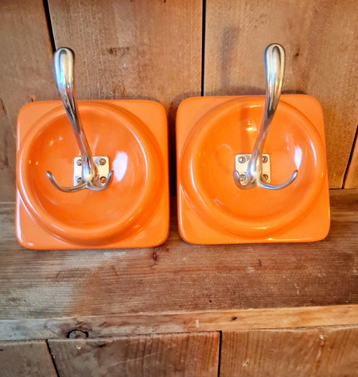 2 Vintage retro coat hooks