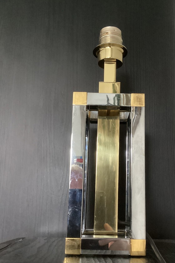 Image 1 of Lampada vintage pesante in stile Willy Rizzo, ottone cromato