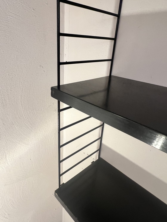 Image 1 of Étagère murale vintage/étagère à livres, métal et bois, Pays-Bas, années 1950