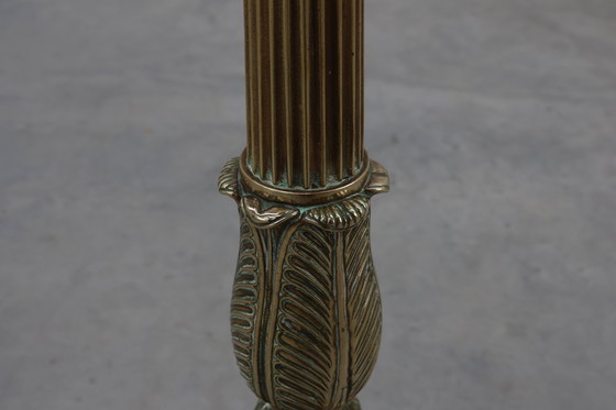 Image 1 of Grande candeliere antico da chiesa in rame decorato, Francia, 1900 ca.