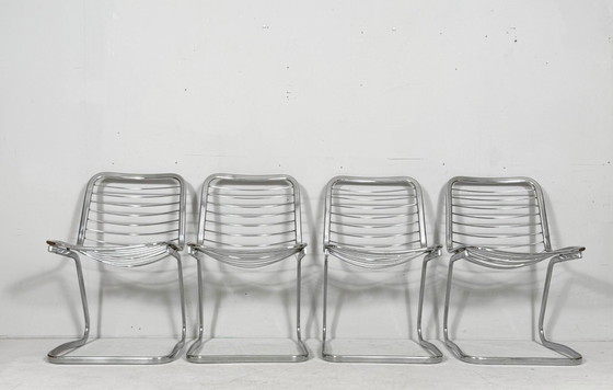 Image 1 of Set di 4 sedie a sbalzo disegnate da Gastone Rinaldi per Rima, modello: 'Sabrina', anni '70, Italia.