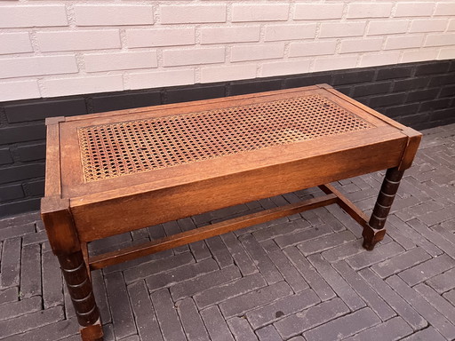 Old bench/stool/side table with webbing