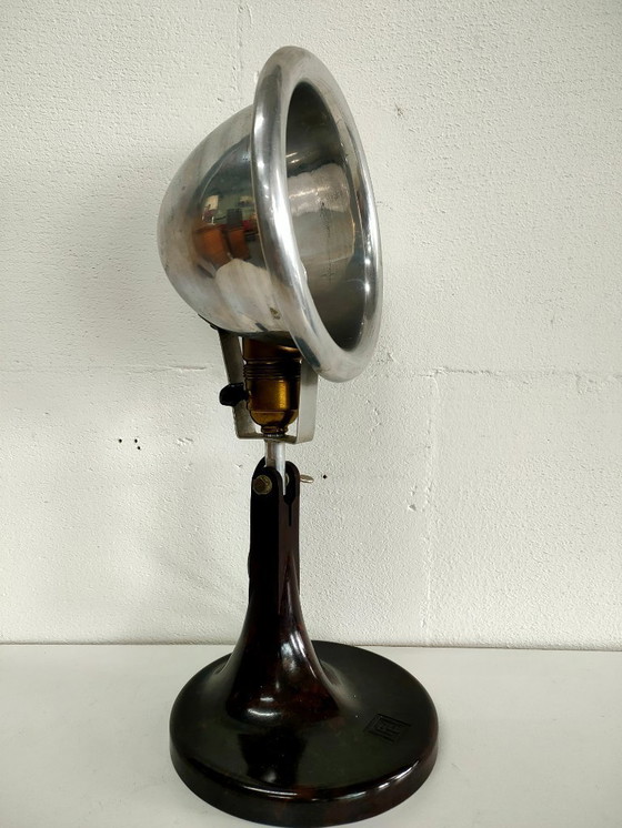Image 1 of Rare industrial Bauhaus (style) 1950s-60s table lamp by Fritz Pendorff (GDR) with Bakelite base