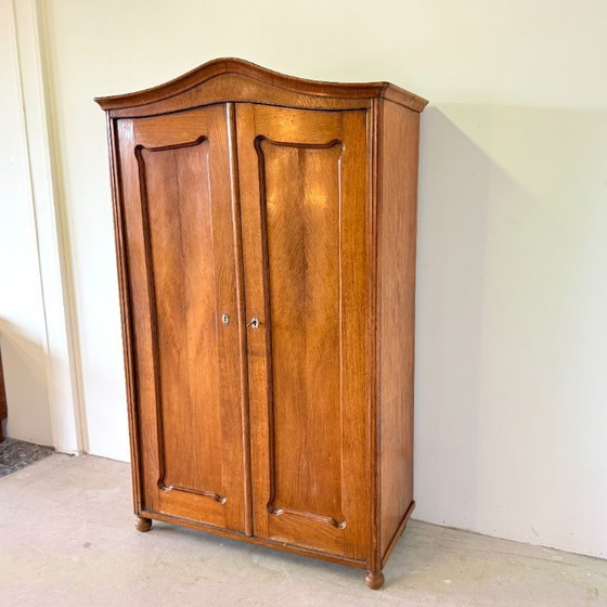 Antieke Eiken Biedermeier Meidenkast met Authentiek Pennenrek – Kledingkasten, Wood, Vintage (photo 3 of 15)