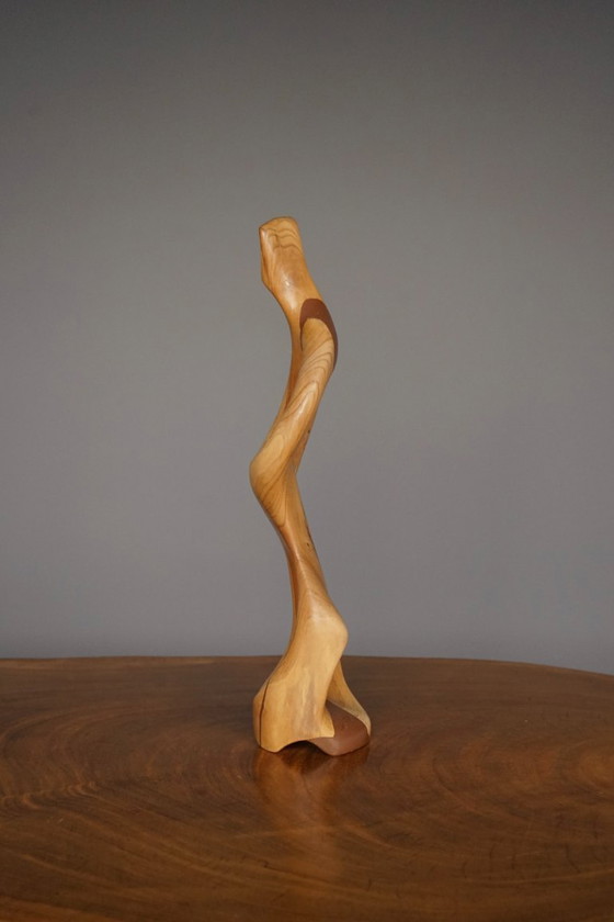 Image 1 of Mid-Century Abstract carved wooden Sculpture, 1968