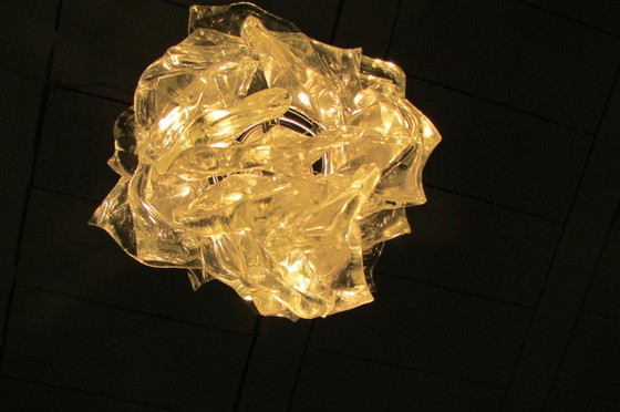 Image 1 of Designer hanglamp van roestvrij staal en glas