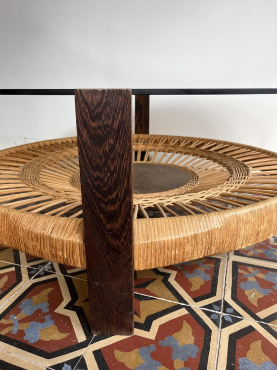 Smoked Glass & Rattan Coffee Table (photo 10 of 11)