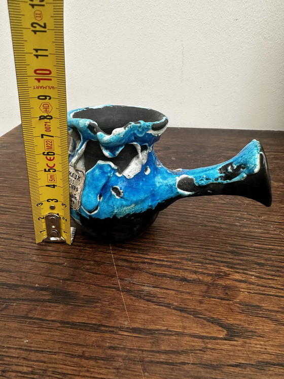 Image 1 of Vintage decoratieve kan - Keramiek Émaux des Glaciers Atelier du Cyclope Annecy