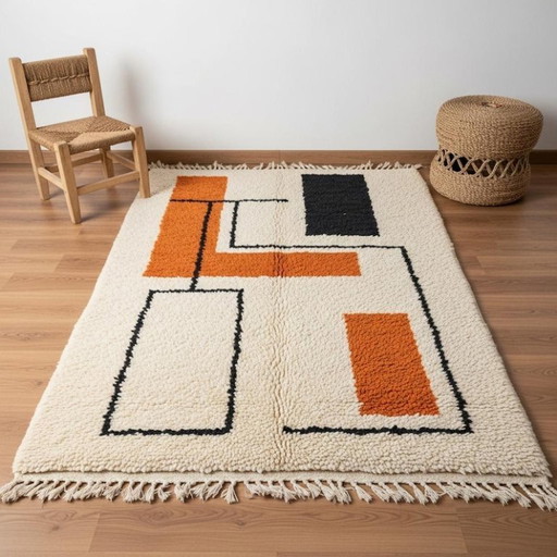 Marokkanischer Teppich, handwerklich, en laine, 250 x 150 cm