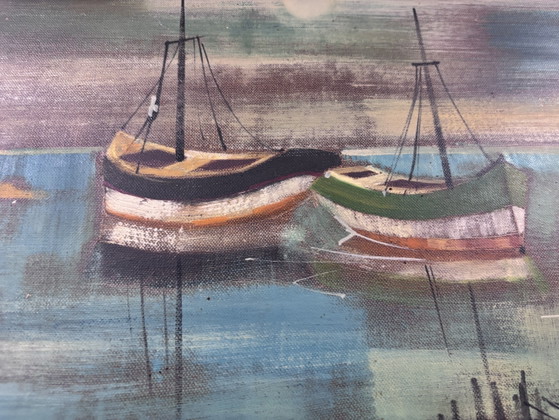 Original Painting by Peter Robert Keil (1942) Expressive Harbour Scene 'Dresden' – Paintings & Drawings (photo 4 of 14)
