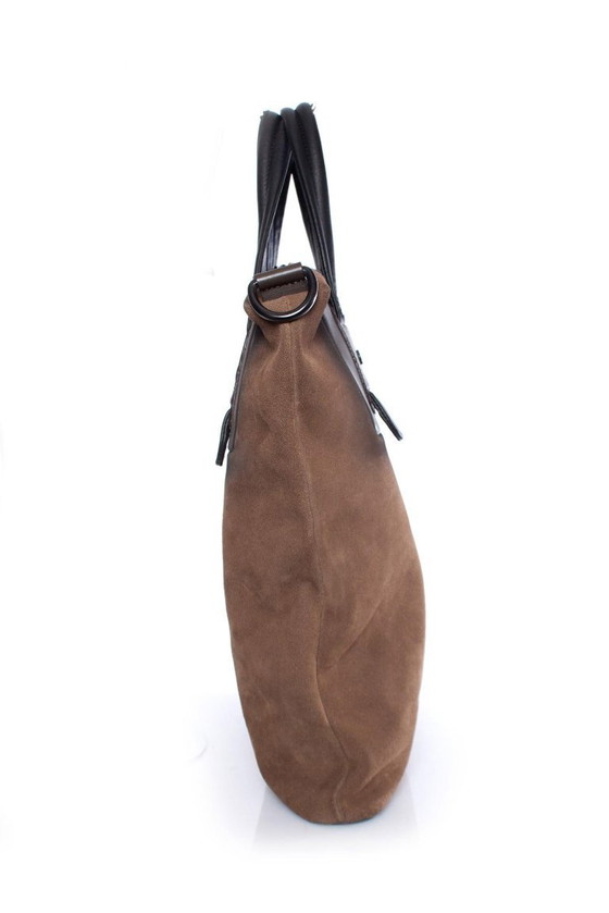 Image 1 of Borsa Diesel Black Gold in pelle scamosciata marrone con tracolla.