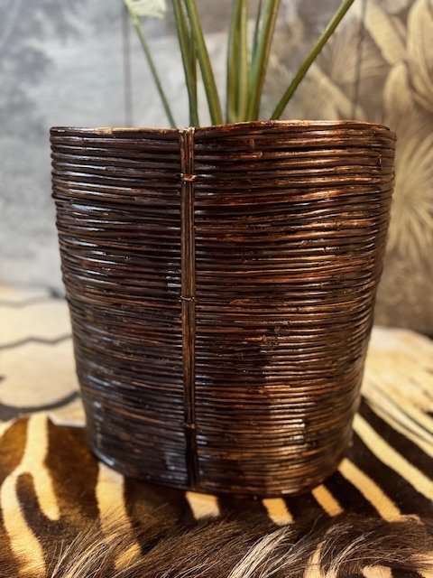 Image 1 of Cesta para plantas de lápiz de caña en estilo Crespi