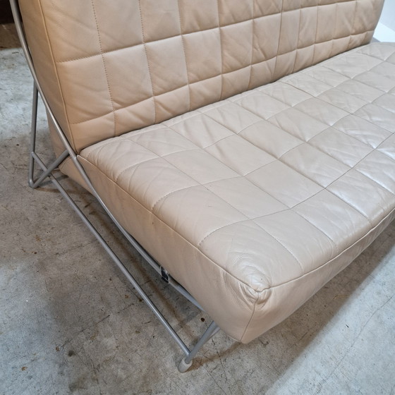 Image 1 of Leolux Volare Zweisitzer Sofa Creme Ledersofa Designersofa