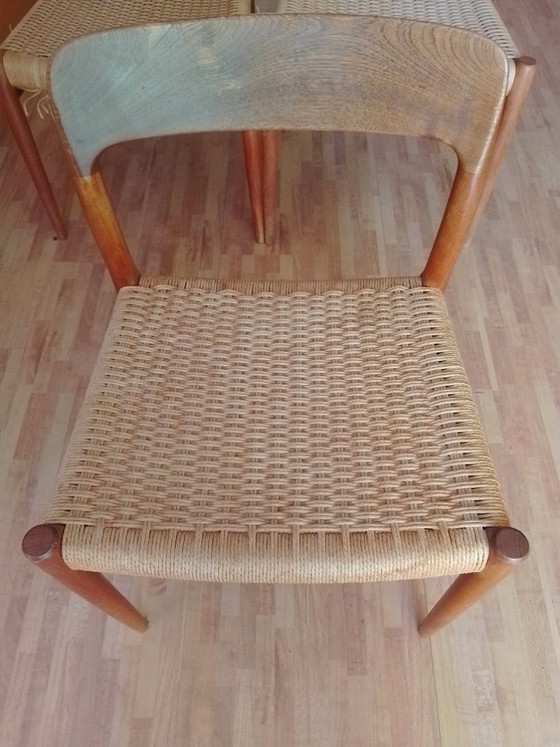 Image 1 of 4 x Deens design eetkamerstoelen Niels Otto Møller model 75