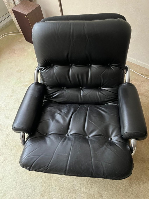 Poltrona IKEA "Borkum" (1978) – Johan Bertil Häggström – fauteuils, Leather