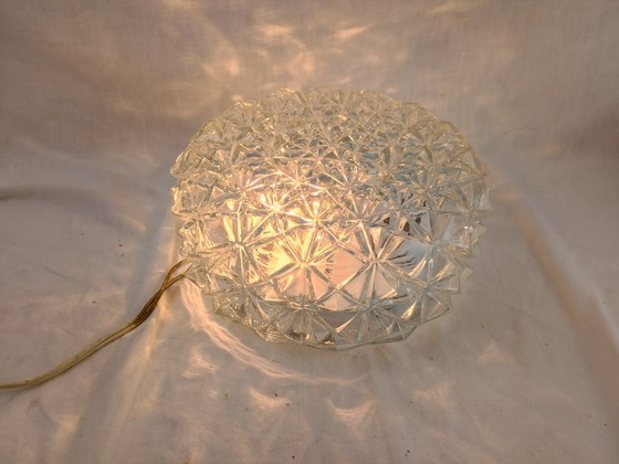 Image 1 of Elegante vintage Franse plafondlamp, vlak gemonteerd, VIANNE, midden 20e eeuw
