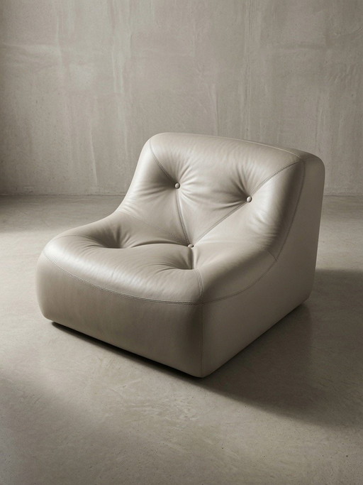 Ligne Roset Kali fauteuil in grijs leer