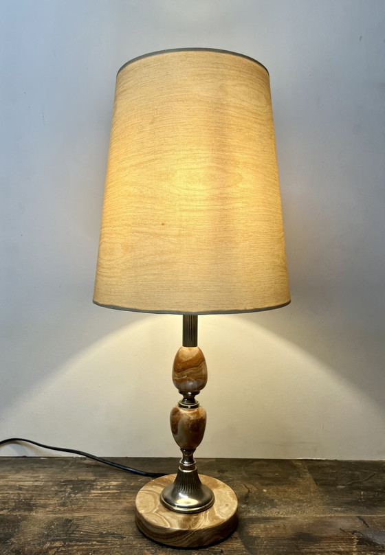 Image 1 of Vintage Mid - Century Marrón Imperial Marble Table Lamp