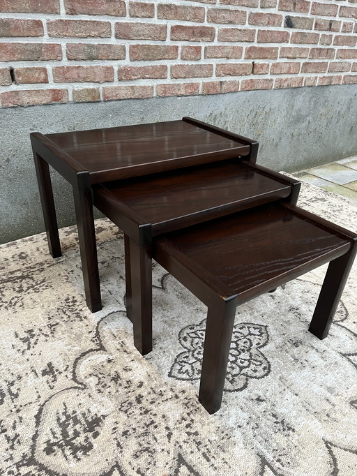 Vintage Mid - Century Wenge Side Table Set