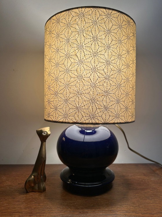Image 1 of blue ceramic lamp 1960