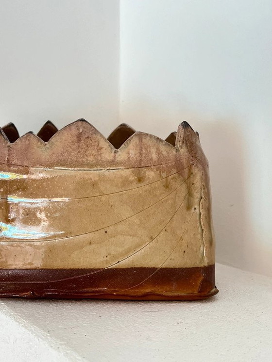 Image 1 of Glazed Earthenware Planter Signed - Handmade - Years 60-70