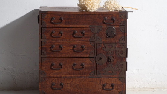 Cómoda de almacenamiento Tansu antigua - Período Meiji / Taishō (aprox. ) #34 – Iron (photo 3 of 40)
