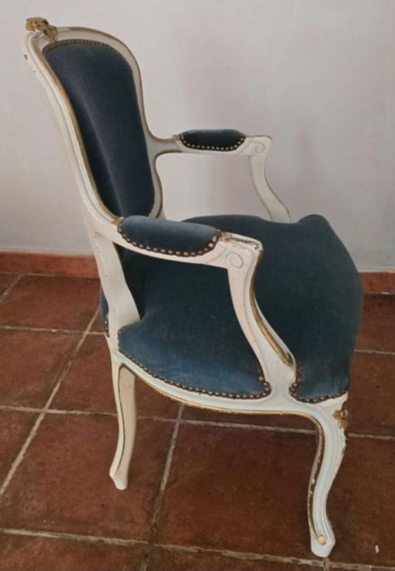 Image 1 of poltrona in velluto Luigi XV