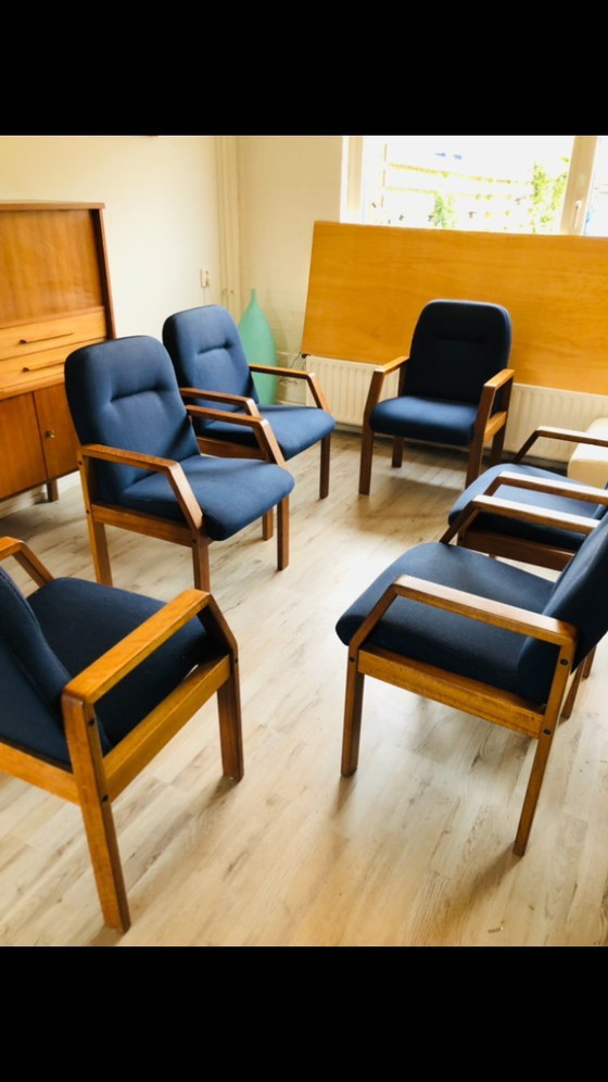 Image 1 of Midcentury fauteuil teak Deens design vergaderstoel 6 stuks 