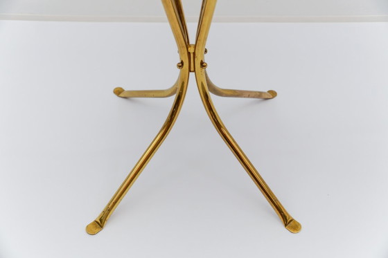 Image 1 of Portafiori in ottone e vetro color pastello, stile Mid-Century Modern, anni '50