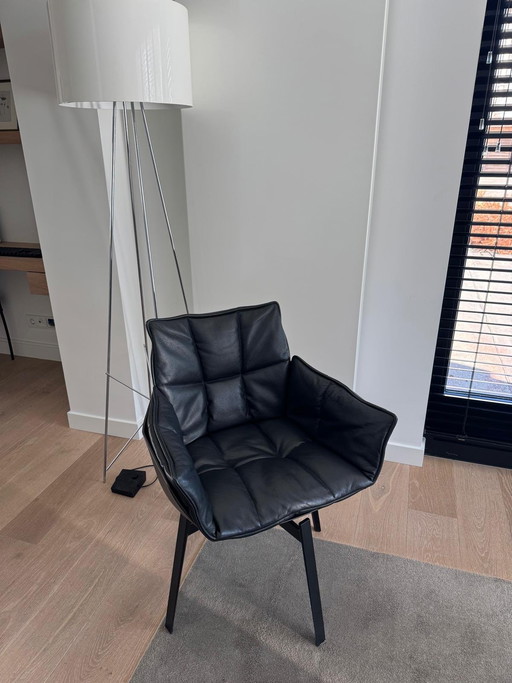 Chaises de salle à manger Husk B&B Italia en cuir noir