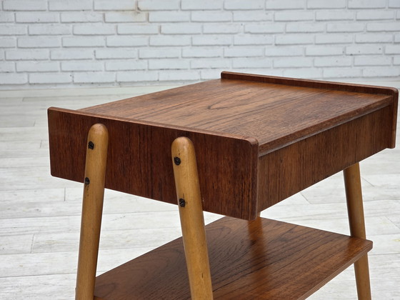 Image 1 of 1970s, Swedish side table by AB Carlstrom with drawer, teak wood.
