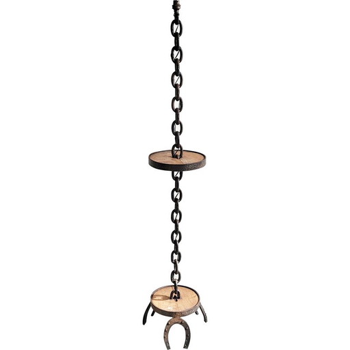 Vintage Brutalistische vloerlamp in ketting, 1970