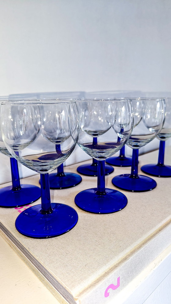 Image 1 of 8x Verre à vin Bleu foncé Acier Luminarc