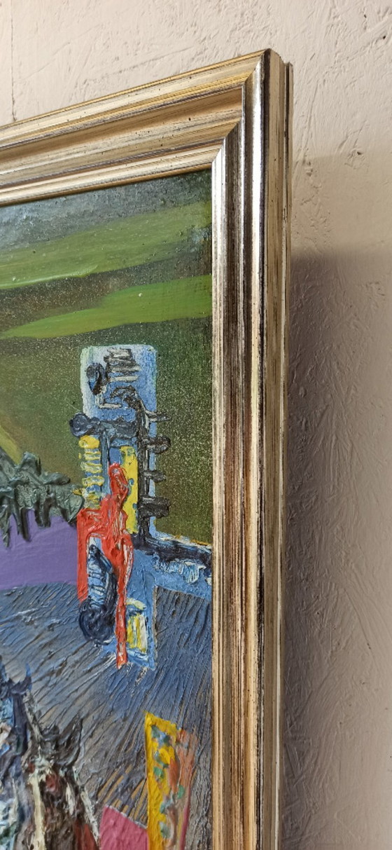 Image 1 of Barbara Ur, Personnes dans l'escalier, 1974, Huile sur toile