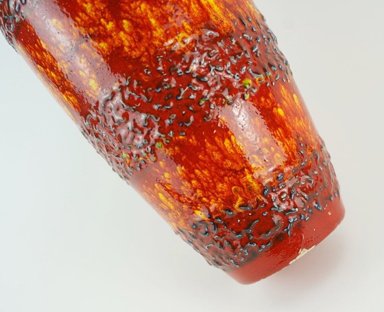 Image 1 of 1960s 70s scheurich pop era VASE red orange yellow blue model 517-30