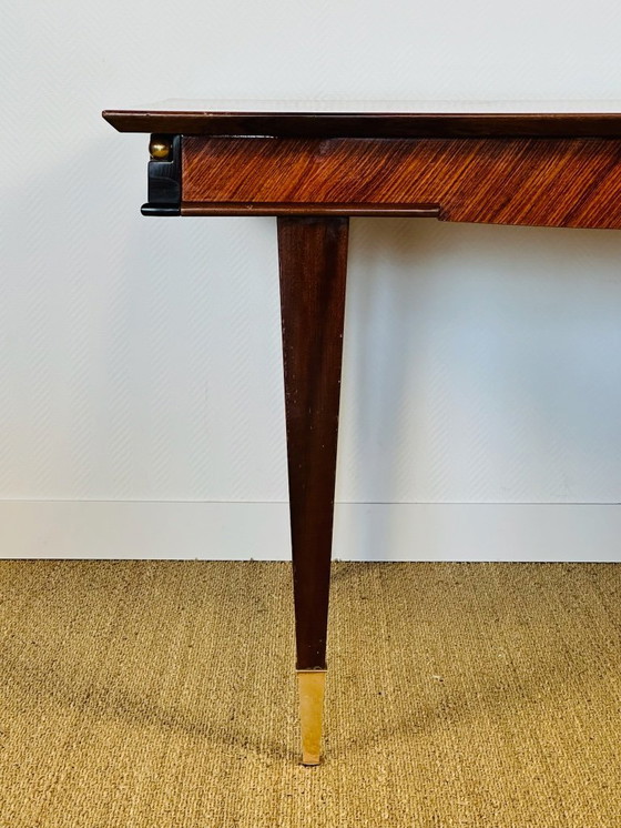 Image 1 of Modernist rosewood dining table with chevron marquetry, 1950