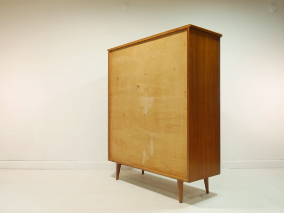 Image 1 of Vintage hallway cabinet / multi-purpose cabinet / linen cupboard – Mid-century walnut cabinet, 1960s, Germany