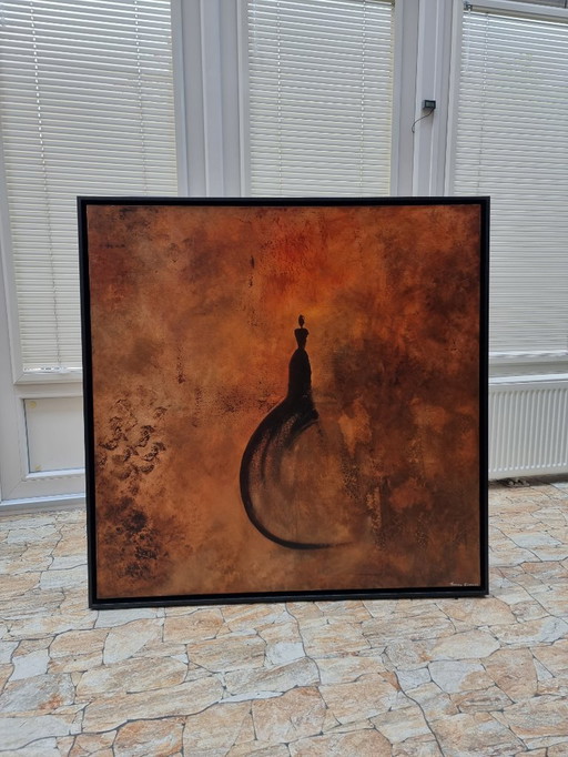 Hedendaags modern schilderij figuratief kunstwerk 100x100 cm