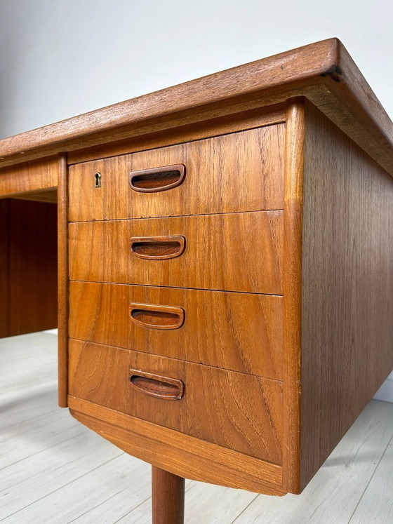 Image 1 of Vintage Danish Teak Writing Desk, Minimalist Mid-Century Modern Design, 1960s