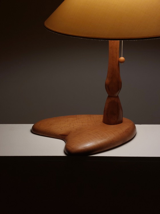 Image 1 of Magnifique lampe de table Art Déco organique sculptée à la main