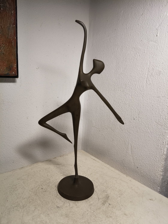 Vintage Modernist Brass Sculpture Ballerina – Beautiful Patina – 1980s (photo 10 of 10)