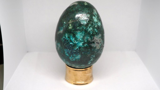 11cm / 1kg raw AAA+ malachite carved egg