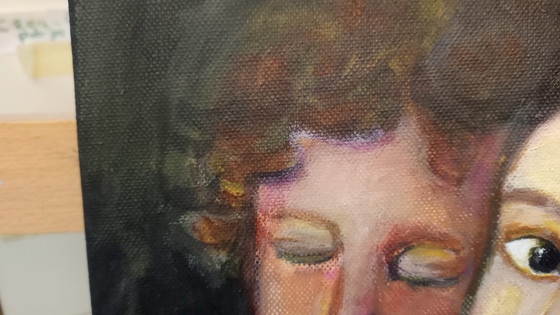 Image 1 of T.v.Steenbergen "mother and Child" 30 x 30 cm