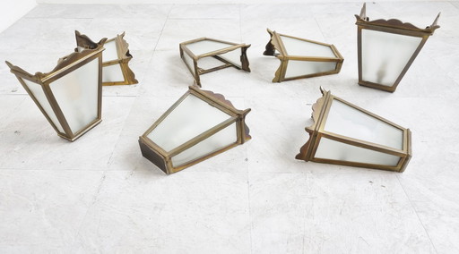 7x Vintage bronze wall lamps, 1960s