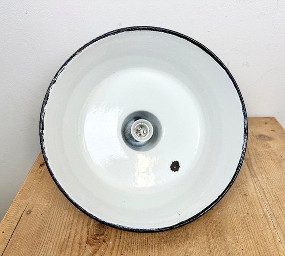 Image 1 of Industrielle, graue Emaille-Hängeleuchte aus den 1960er Jahren