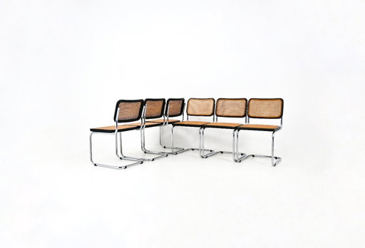 Sillas de comedor estilo B32 de Marcel Breuer, juego de 6