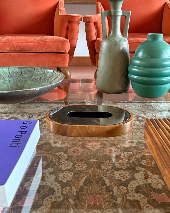 Image 1 of Mid-century olive wood ashtray, Italy ca. 1970