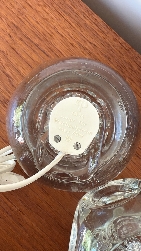 Image 1 of Two vintage glass table lamps by Peill & Putzler