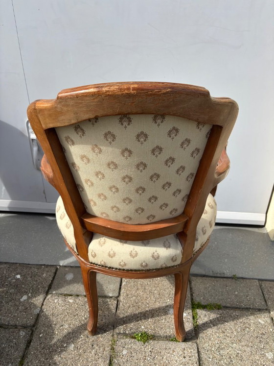 Sillas de comedor antiguas de estilo barroco, Madera, Textil, Marrón, Klassiek (foto 5 de 5)